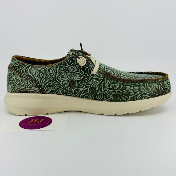 Ariat Women's Hilo Vintage Turquoise Embossed Leather Slip On Shoes Size 7.5 - Picture 7 of 11